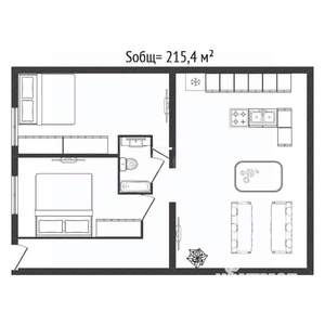 Таунхаус 215м², 3-этажный, на длительный срок,