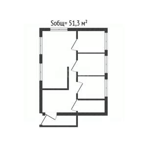 Дом 51м², 1-этажный, на длительный срок,