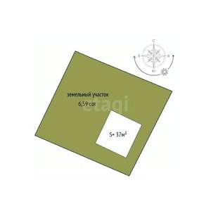 Дом 37м², 2-этажный, участок 7 сот.