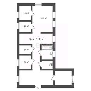 Дом 80м², 1-этажный, участок 10 сот.