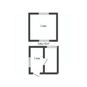 Дом 50м², 2-этажный, участок 7 сот.