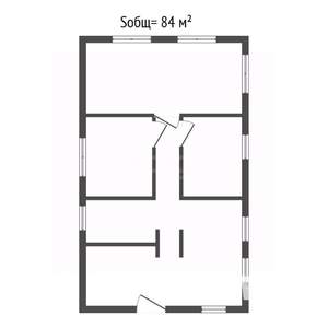 Дом 84м², 1-этажный, участок 8 сот.