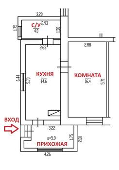 Дом 41м², 1-этажный, участок 1 сот.