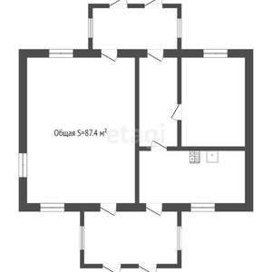Дом 87м², 1-этажный, участок 10 сот.  
