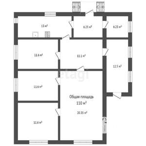 Дом 110м², 2-этажный, участок 10 сот.  