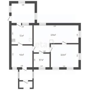 Дом 54м², 1-этажный, участок 6 сот.  