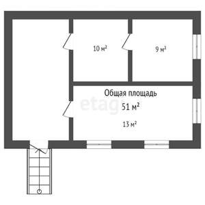 Дом 51м², 1-этажный, участок 6 сот.  