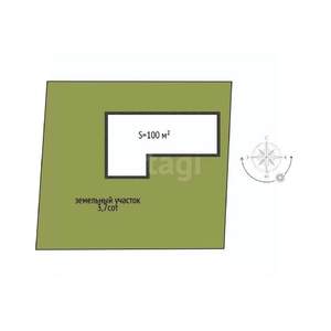 Дом 100м&sup2;, 1-этажный, участок 4 сот.  