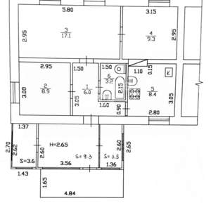 Дом 53м&sup2;, 1-этажный, участок 8 сот.  