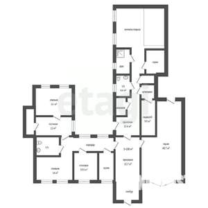 Дом 200м², 1-этажный, участок 6 сот.  
