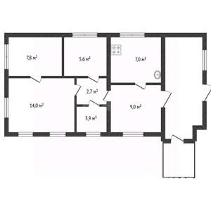 Дом 50м&sup2;, 1-этажный, участок 7 сот.  