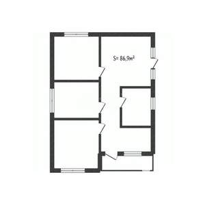 Дом 87м&sup2;, 1-этажный, участок 5 сот.  