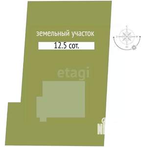 Дом 47м², 1-этажный, участок 13 сот.  