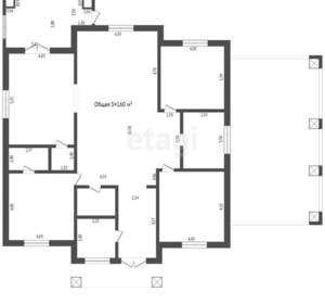 Дом 160м², 1-этажный, участок 9 сот.  