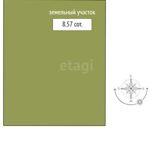 Дом 86м², 1-этажный, участок 8 сот.  