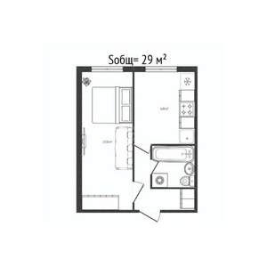 1-к квартира, на длительный срок, 29м2, 1/5 этаж