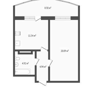 1-к квартира, на длительный срок, 45м2, 12/15 этаж