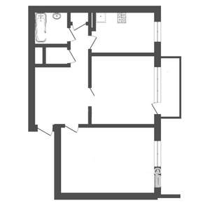 2-к квартира, на длительный срок, 46м2, 2/6 этаж