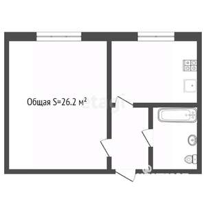 1-к квартира, на длительный срок, 26м2, 5/5 этаж