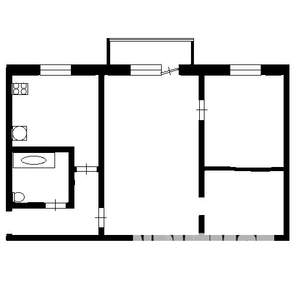 3-к квартира, на длительный срок, 45м2, 5/5 этаж