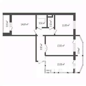 3-к квартира, на длительный срок, 72м2, 2/10 этаж