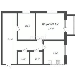 3-к квартира, на длительный срок, 62м2, 2/5 этаж