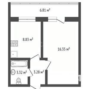 1-к квартира, на длительный срок, 34м2, 5/5 этаж