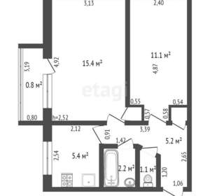 2-к квартира, на длительный срок, 41м2, 5/5 этаж