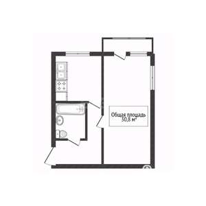 1-к квартира, на длительный срок, 31м2, 4/4 этаж