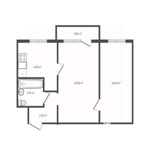 2-к квартира, на длительный срок, 43м2, 3/5 этаж