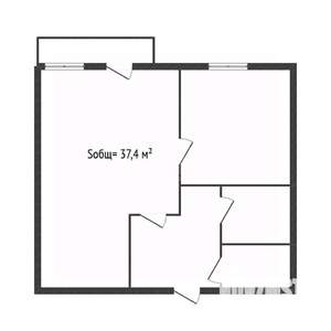 1-к квартира, на длительный срок, 37м2, 5/5 этаж