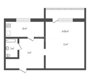 1-к квартира, на длительный срок, 30м2, 2/5 этаж