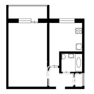 1-к квартира, на длительный срок, 31м2, 5/5 этаж