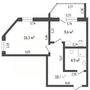 1-к квартира, на длительный срок, 42м2, 17/17 этаж