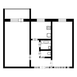 2-к квартира, на длительный срок, 50м2, 2/4 этаж