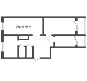 2-к квартира, на длительный срок, 66м2, 1/5 этаж