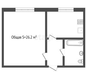 1-к квартира, на длительный срок, 26м2, 5/5 этаж