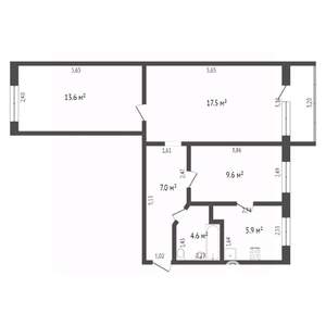 3-к квартира, на длительный срок, 58м2, 5/5 этаж
