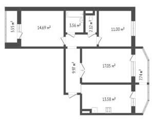 3-к квартира, на длительный срок, 72м2, 2/10 этаж