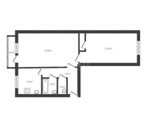 2-к квартира, на длительный срок, 44м2, 2/5 этаж