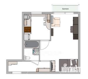 1-к квартира, на длительный срок, 31м2, 4/5 этаж