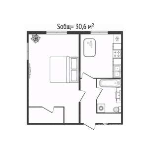 1-к квартира, на длительный срок, 31м2, 2/5 этаж