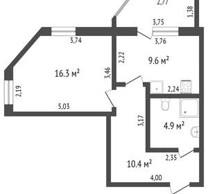 1-к квартира, на длительный срок, 42м2, 17/17 этаж