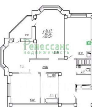 3-к квартира, вторичка, 113м2, 15/17 этаж