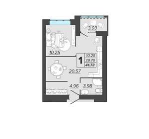 1-к квартира, вторичка, 42м2, 9/15 этаж