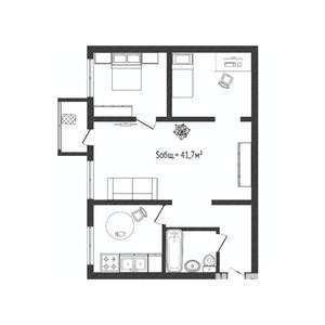 2-к квартира, вторичка, 42м2, 4/5 этаж