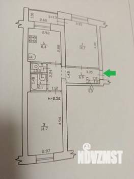 2-к квартира, вторичка, 50м2, 3/5 этаж