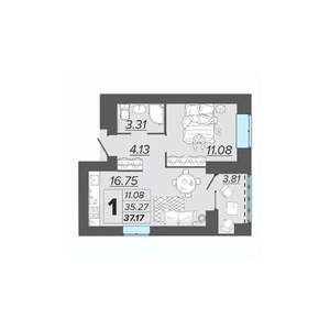 1-к квартира, вторичка, 37м2, 14/15 этаж