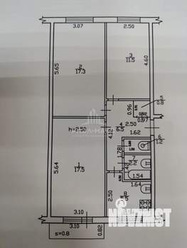 3-к квартира, вторичка, 63м2, 5/5 этаж