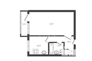 1-к квартира, вторичка, 31м2, 1/5 этаж